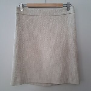 Tristan Beige Knit Cotton Mix A-Line Skirt